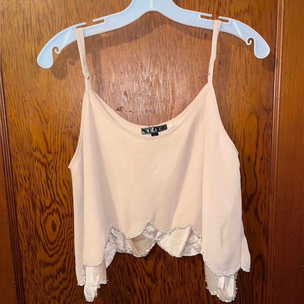 Flowy top with scalloped & beaded edges